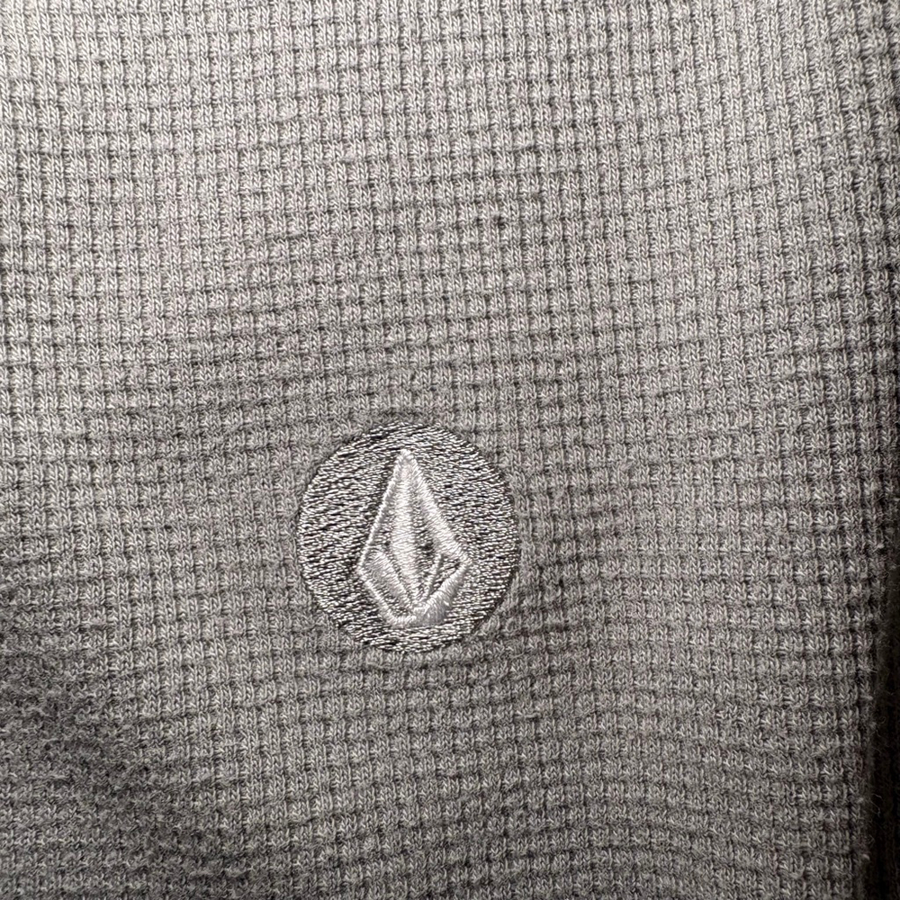 Men's‎ Volcom Light Gray Waffle Knit Long Sleeve Tee XL - Picture 4 of 5